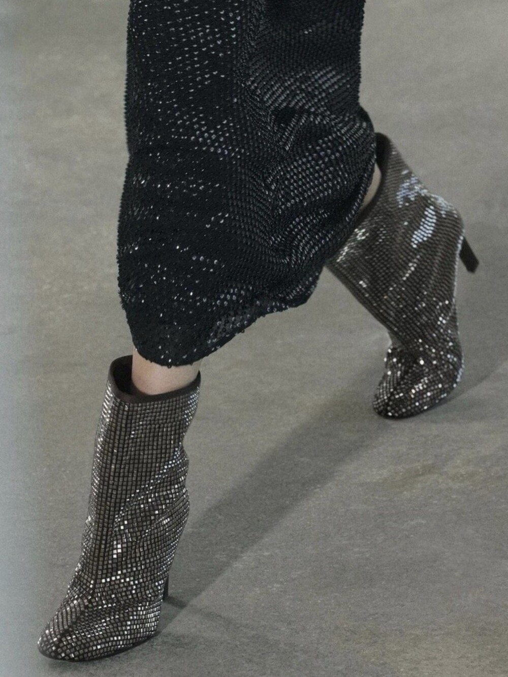 Zara Brown Boots with Silver Stud Grid